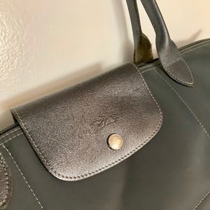 $195 Large Le Pliage Neo, Dark Grey Blue